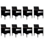 Set de comedor de jardín 9 pzas ratán PE y madera acacia negro de vidaXL, Conjuntos de jardín - Ref: Foro24-3058344, Precio: ...