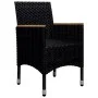 Set de comedor de jardín 9 pzas ratán PE y madera acacia negro de vidaXL, Conjuntos de jardín - Ref: Foro24-3058344, Precio: ...