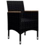 Set de comedor de jardín 9 pzas ratán PE y madera acacia negro de vidaXL, Conjuntos de jardín - Ref: Foro24-3058344, Precio: ...