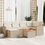 Set sofás de jardín 7 piezas y cojines ratán sintético beige en Conjuntos de jardín | Comprar online en Foru.es