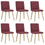 Sillas de comedor 6 unidades tela rojo tinto de , Sillas de comedor - Ref: Foro24-3315494, Precio: 301,37 €, Descuento: %