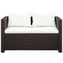 Set muebles de jardín 3 pzas con cojines ratán sintético marrón de , Conjuntos de jardín - Ref: Foro24-43914, Precio: 362,67 ...