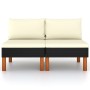 Sofás centrales 2 uds ratán sintético y madera de eucalipto de vidaXL, Sofás modulares de exterior - Ref: Foro24-315765, Prec...