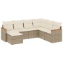 Set sofás de jardín 7 piezas y cojines ratán sintético beige en Conjuntos de jardín | Comprar online en Foru.es