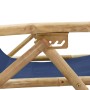 Silla de relax reclinable de bambú y tela azul marino de vidaXL, Sillas de jardín - Ref: Foro24-313025, Precio: 54,40 €, Desc...