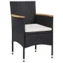 Muebles de jardín 5 piezas ratán sintético negro y acacia de vidaXL, Conjuntos de jardín - Ref: Foro24-3058324, Precio: 345,7...