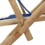 Silla de relax reclinable de bambú y tela azul marino de vidaXL, Sillas de jardín - Ref: Foro24-313025, Precio: 54,40 €, Desc...