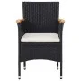 Muebles de jardín 5 piezas ratán sintético negro y acacia de vidaXL, Conjuntos de jardín - Ref: Foro24-3058324, Precio: 345,7...