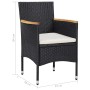 Muebles de jardín 5 piezas ratán sintético negro y acacia de vidaXL, Conjuntos de jardín - Ref: Foro24-3058324, Precio: 309,3...