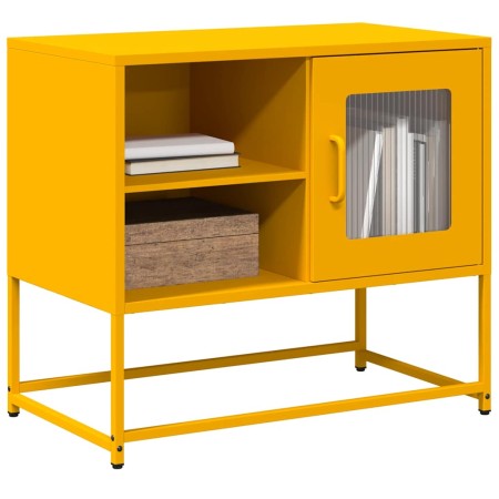 Mueble para TV de acero amarillo mostaza 68x39x60,5 cm de , Muebles TV - Ref: Foro24-853389, Precio: 69,51 €, Descuento: %