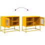 Mueble para TV de acero amarillo mostaza 68x39x60,5 cm de , Muebles TV - Ref: Foro24-853389, Precio: 69,51 €, Descuento: %