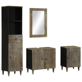 Conjunto de muebles de baño 4 piezas madera maciza de mango de , Muebles de baño - Ref: Foro24-3310020, Precio: 385,01 €, Des...