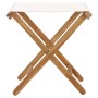 Sillas plegables 2 uds madera maciza de teca tela blanco crema de vidaXL, Sillas de jardín - Ref: Foro24-310669, Precio: 86,7...