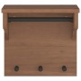 Perchero de pared SANDNES madera maciza pino 43x30x42cm de , Percheros para sombreros y abrigos - Ref: Foro24-4010455, Precio...