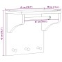 Perchero de pared SANDNES madera maciza pino 43x30x42cm de , Percheros para sombreros y abrigos - Ref: Foro24-4010455, Precio...
