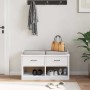 Banco de recibidor SANDNES madera maciza pino blanco 87x40x50cm de , Bancos para recibidores y almacenamiento - Ref: Foro24-4...
