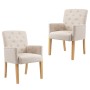 Sillas de comedor con reposabrazos 2 unidades de tela beige de vidaXL, Sillas de comedor - Ref: Foro24-3058291, Precio: 410,7...