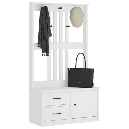 Perchero de entrada SANDENS madera pino blanco 87x40x159,5 cm de , Bancos para recibidores y almacenamiento - Ref: Foro24-401...