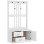 Perchero de entrada SANDENS madera pino blanco 87x40x159,5 cm de , Bancos para recibidores y almacenamiento - Ref: Foro24-401...