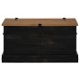 Baúl de almacenamiento HALDEN negro 91x48x47 cm madera maciza de , Baúles de almacenamiento - Ref: Foro24-4018404, Precio: 16...