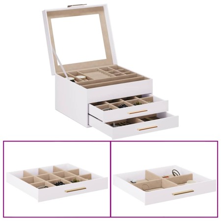 Caja para joyas de 3 niveles blanca 23x20,5x14 cm de , Soportes para joyería - Ref: Foro24-4103557, Precio: 36,70 €, Descuent...
