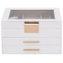 Caja para joyas de 3 niveles blanca 23x20,5x14 cm de , Soportes para joyería - Ref: Foro24-4103557, Precio: 36,70 €, Descuent...