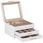 Caja para joyas de 3 niveles blanca 23x20,5x14 cm de , Soportes para joyería - Ref: Foro24-4103557, Precio: 36,70 €, Descuent...