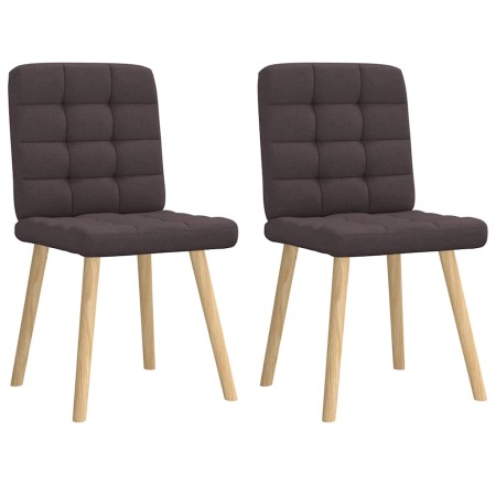 Sillas de comedor 2 unidades tela marrón oscuro de , Sillas de comedor - Ref: Foro24-4101095, Precio: 106,58 €, Descuento: %