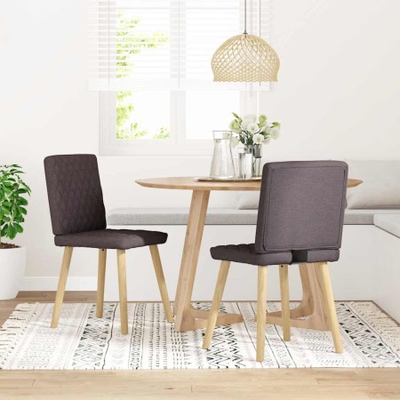 Sillas de comedor 2 unidades tela marrón oscuro de , Sillas de comedor - Ref: Foro24-4101125, Precio: 104,91 €, Descuento: %
