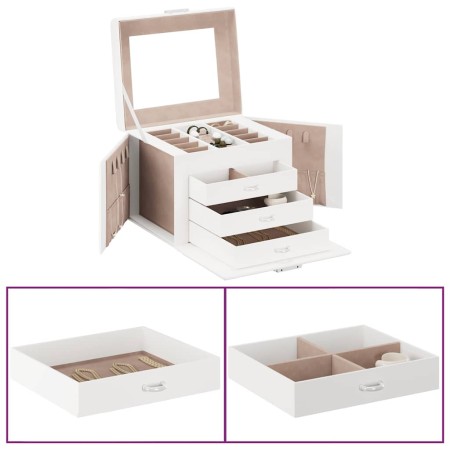 Joyero de 4 niveles con espejo y cerradura 22,5x17,5x16,5 cm de , Soportes para joyería - Ref: Foro24-4103560, Precio: 35,74 ...