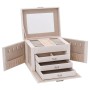 Joyero de 4 niveles con espejo y cerradura 22,5x17,5x16,5 cm de , Soportes para joyería - Ref: Foro24-4103560, Precio: 35,74 ...