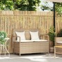 Banco de jardín con almacenaje y cojín beige ratán sintético de , Bancos de jardín - Ref: Foro24-4104215, Precio: 221,62 €, D...