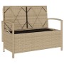 Banco de jardín con almacenaje y cojín beige ratán sintético de , Bancos de jardín - Ref: Foro24-4104215, Precio: 221,62 €, D...