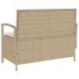 Banco de jardín con almacenaje y cojín beige ratán sintético de , Bancos de jardín - Ref: Foro24-4104215, Precio: 221,62 €, D...