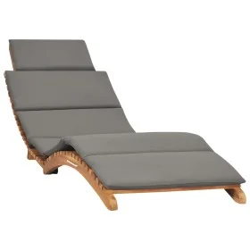 Tumbona plegable con cojín verde oscuro madera maciza de teca de vidaXL, Tumbonas - Ref: Foro24-310668, Precio: 205,31 €, Des...