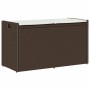 Banco de almacenaje con cojín marrón 100 cm ratán sintético de , Bancos de jardín - Ref: Foro24-4104061, Precio: 135,99 €, De...