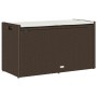 Banco de almacenaje con cojín marrón 100 cm ratán sintético de , Bancos de jardín - Ref: Foro24-4104061, Precio: 135,99 €, De...