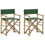 Sillas de director plegables 2 piezas bambú y tela verde de vidaXL, Sillas de jardín - Ref: Foro24-313032, Precio: 91,73 €, D...