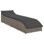 Tumbona plegable con cojín y espacio gris ratán sintético de , Tumbonas - Ref: Foro24-4104222, Precio: 236,97 €, Descuento: %