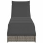 Tumbona plegable con cojín y espacio gris ratán sintético de , Tumbonas - Ref: Foro24-4104222, Precio: 236,97 €, Descuento: %