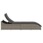 Tumbona plegable con cojín y espacio gris ratán sintético de , Tumbonas - Ref: Foro24-4104222, Precio: 236,97 €, Descuento: %