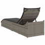Tumbona plegable con cojín y espacio gris ratán sintético de , Tumbonas - Ref: Foro24-4104222, Precio: 236,97 €, Descuento: %