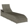 Tumbona plegable con cojín y espacio gris ratán sintético de , Tumbonas - Ref: Foro24-4104222, Precio: 236,97 €, Descuento: %