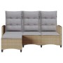 Sofá de jardín reclinable con cojines en forma de L beige de , Sofás de exterior - Ref: Foro24-4108241, Precio: 289,76 €, Des...