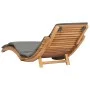 Tumbona plegable con cojín verde oscuro madera maciza de teca de vidaXL, Tumbonas - Ref: Foro24-310668, Precio: 205,31 €, Des...