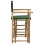 Sillas de director plegables 2 piezas bambú y tela verde de vidaXL, Sillas de jardín - Ref: Foro24-313032, Precio: 91,73 €, D...