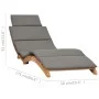 Tumbona plegable con cojín verde oscuro madera maciza de teca de vidaXL, Tumbonas - Ref: Foro24-310668, Precio: 205,31 €, Des...