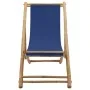 Silla de playa de bambú y lona azul marino de vidaXL, Sillas de jardín - Ref: Foro24-313019, Precio: 53,01 €, Descuento: %