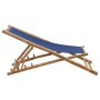 Silla de playa de bambú y lona azul marino de vidaXL, Sillas de jardín - Ref: Foro24-313019, Precio: 55,84 €, Descuento: %