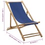 Silla de playa de bambú y lona azul marino de vidaXL, Sillas de jardín - Ref: Foro24-313019, Precio: 55,84 €, Descuento: %